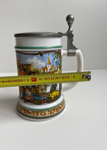 Beyaz Desenli Alman  bardak Kupası - Görsel 8