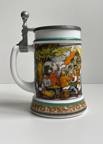 Beyaz Desenli Alman  bardak Kupası - Görsel 2