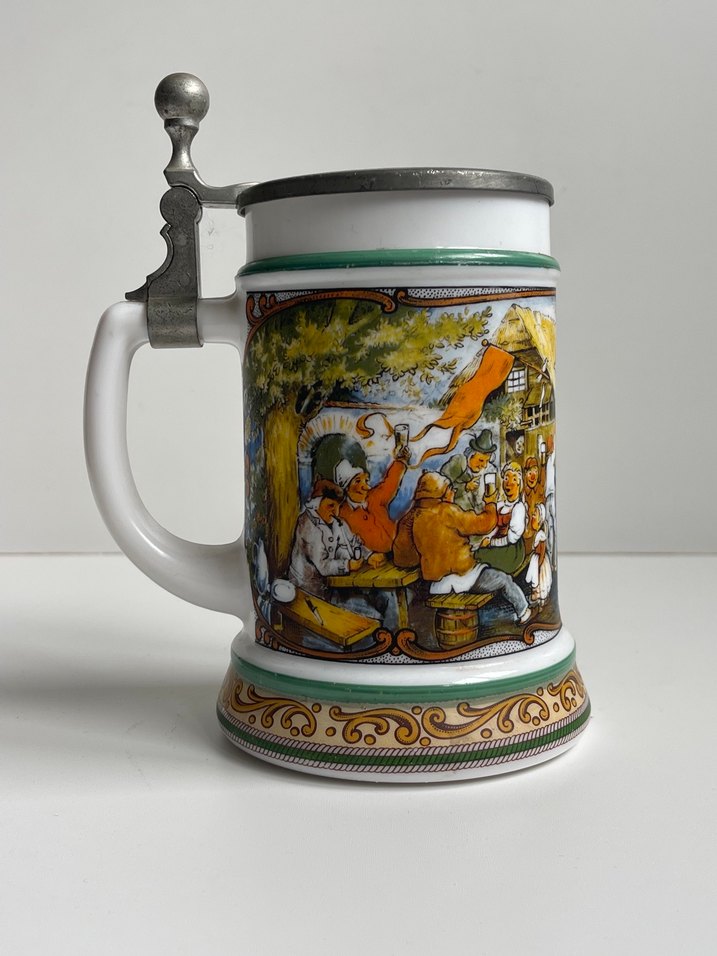 Beyaz Desenli Alman  bardak Kupası - Görsel 2