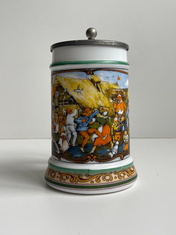 Beyaz Desenli Alman  bardak Kupası - Görsel 3