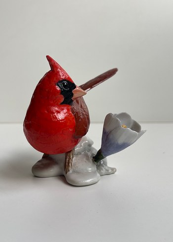 İngiliz Kırmızı Seramik Kuş Figürü - Görsel 8