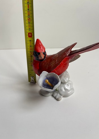 İngiliz Kırmızı Seramik Kuş Figürü - Görsel 5