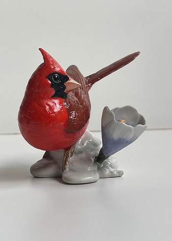 İngiliz Kırmızı Seramik Kuş Figürü - Görsel 2