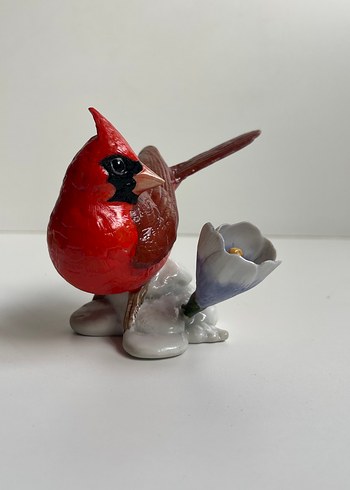 İngiliz Kırmızı Seramik Kuş Figürü - Görsel 9