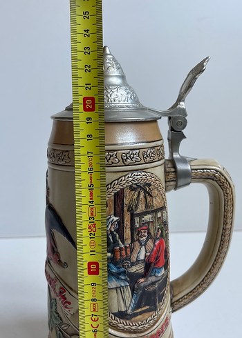 Seramik El Boyalı Alman Gerzit Kapaklı Koleksiyonluk Bardak - Görsel 5