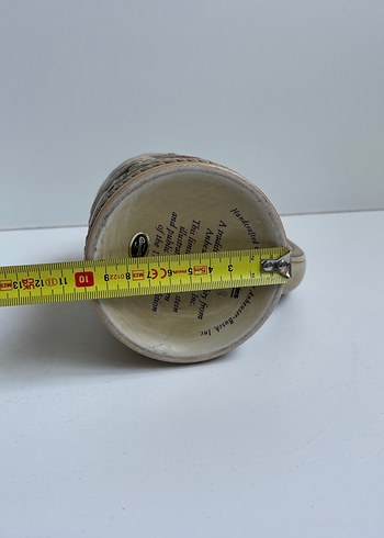 Seramik El Boyalı Alman Gerzit Kapaklı Koleksiyonluk Bardak - Görsel 6