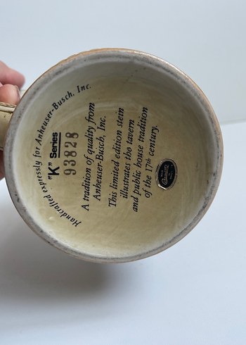 Seramik El Boyalı Alman Gerzit Kapaklı Koleksiyonluk Bardak - Görsel 3