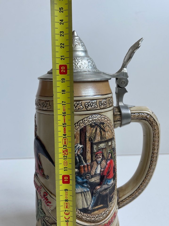 Seramik El Boyalı Alman Gerzit Kapaklı Koleksiyonluk Bardak - Görsel 5