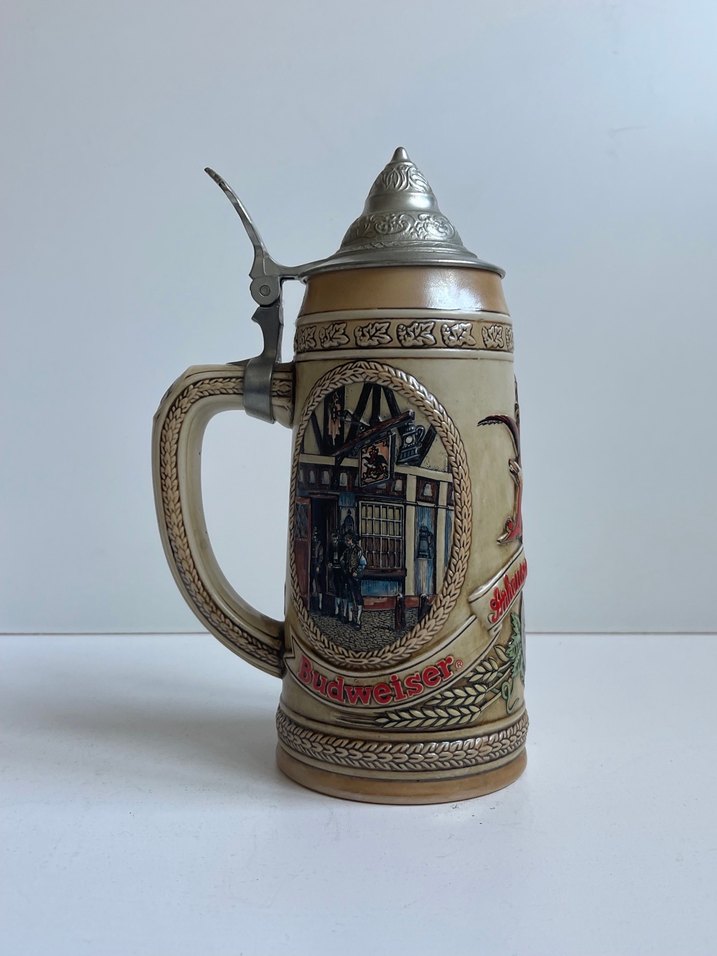 Seramik El Boyalı Alman Gerzit Kapaklı Koleksiyonluk Bardak - Görsel 2