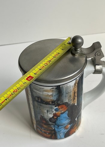 Germany Zin Kapaklı Porselen  Bardak - Görsel 5