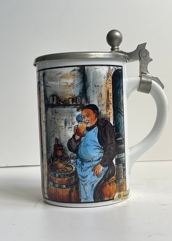 Germany Zin Kapaklı Porselen  Bardak - Görsel 3