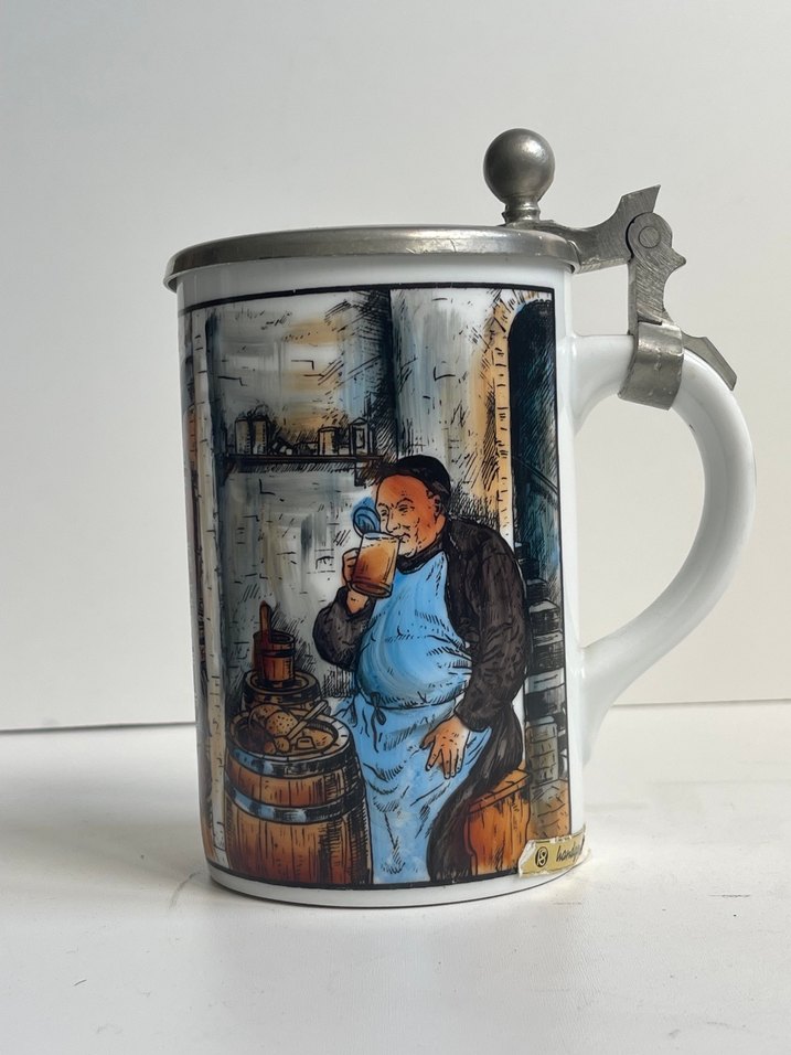 Germany Zin Kapaklı Porselen  Bardak - Görsel 3