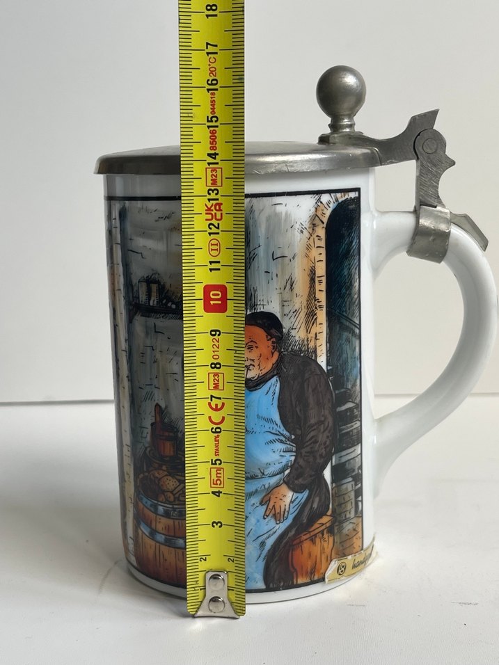 Germany Zin Kapaklı Porselen  Bardak - Görsel 4