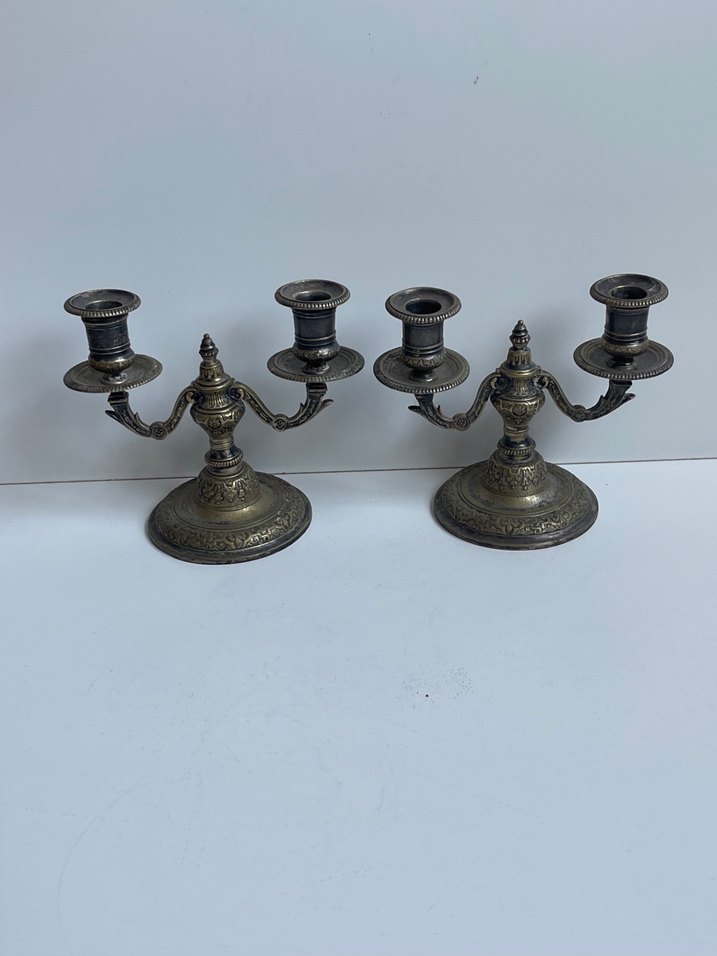 Fransız Koleksiyonluk Bronz şamdanlar - Görsel 5