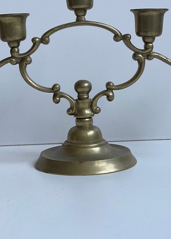 Beş Kollu Altın Renk Metal Şamdan - Görsel 2