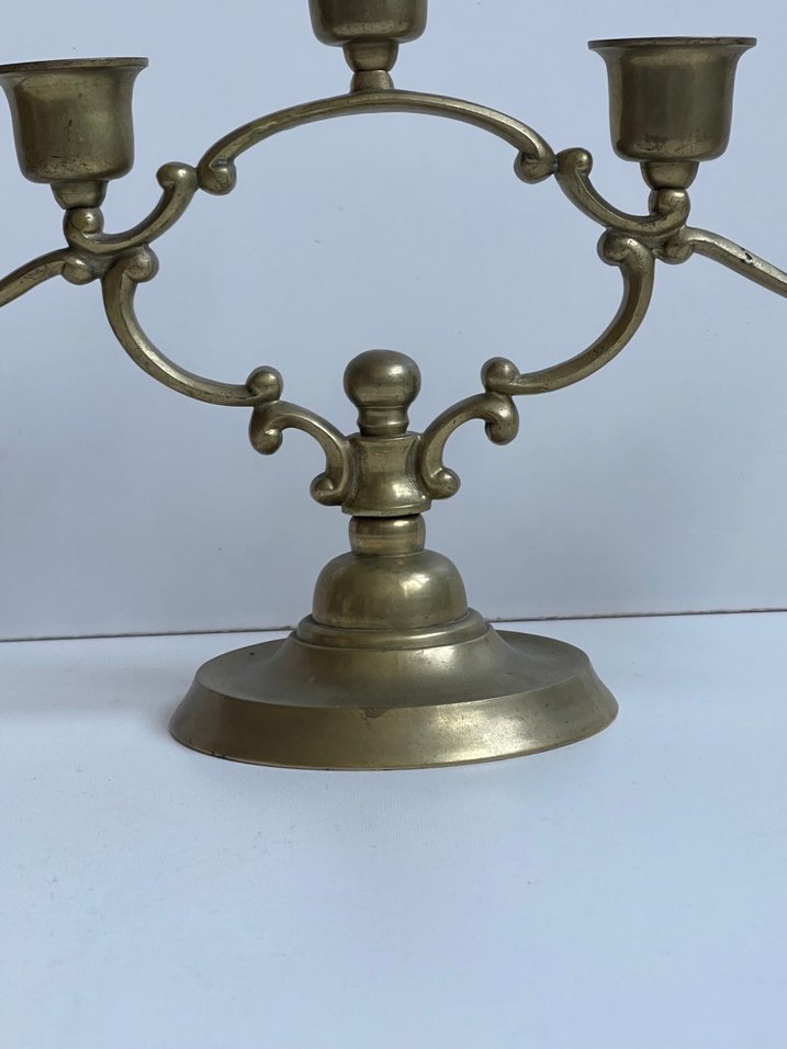 Beş Kollu Altın Renk Metal Şamdan - Görsel 2