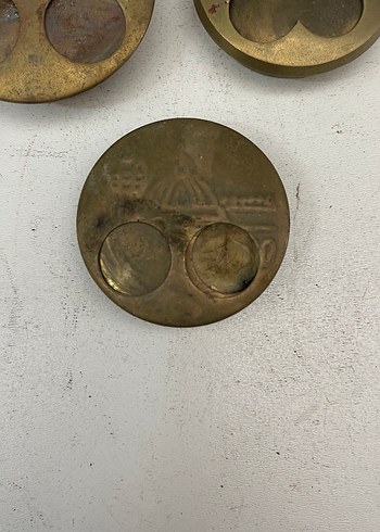 PİRİNÇ 3  ADET ANTİKA HACI MİSİ KOKU KUTULARI - Görsel 3