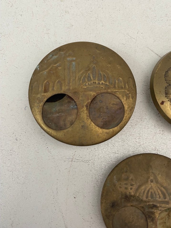 PİRİNÇ 3  ADET ANTİKA HACI MİSİ KOKU KUTULARI - Görsel 2