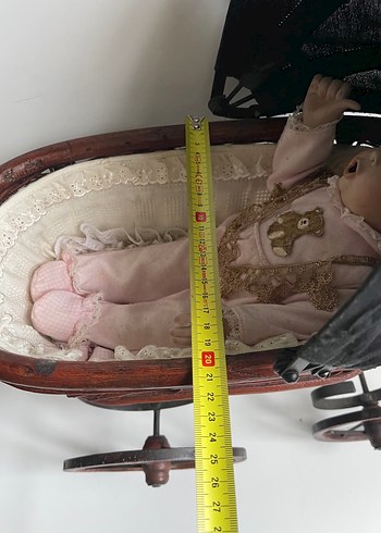 Koyu Kahverengi Ahşap Bebek Arabası - Görsel 9