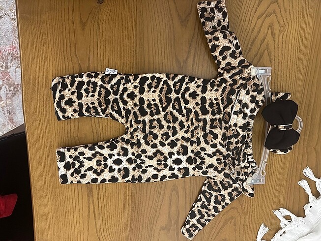 3 Ay Beden Leopar 0-3 ay sac bandı tulum
