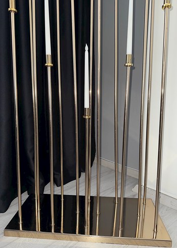 Zara Home Altın Renkli Yüksek Mumluk Seti şamdan