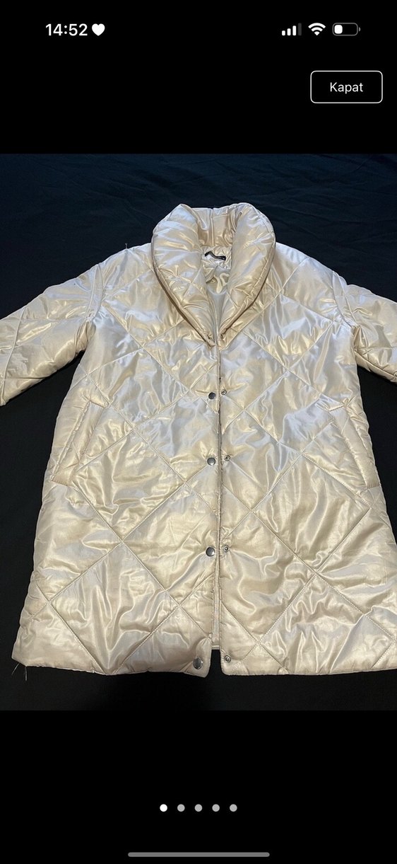 Kadın Camel Renkli Etnik Desenli Midi Parka - Görsel 2