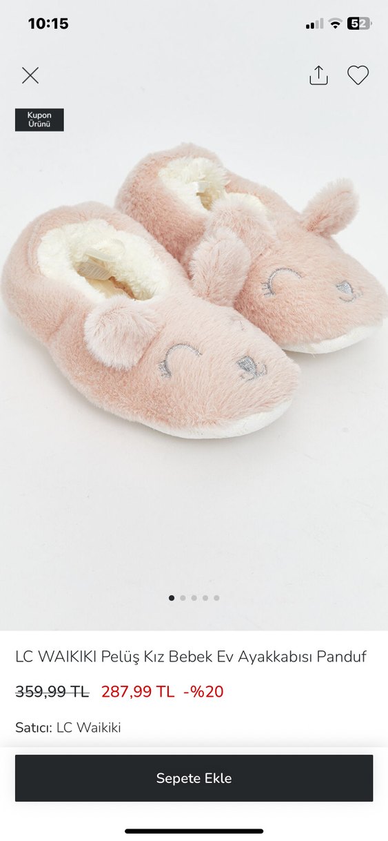 Kız Çocuk Pembe Peluş Ev pandufu - Görsel 5