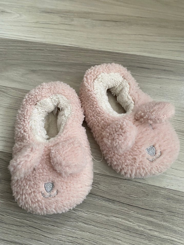 Kız Çocuk Pembe Peluş Ev pandufu - Görsel 4