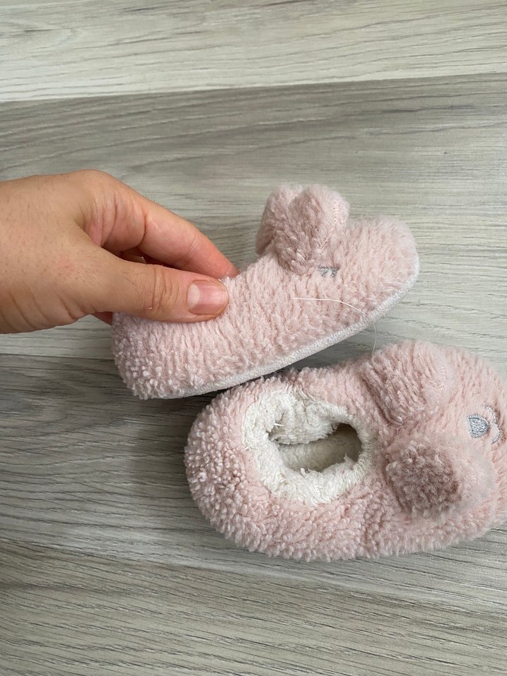 Kız Çocuk Pembe Peluş Ev pandufu - Görsel 3