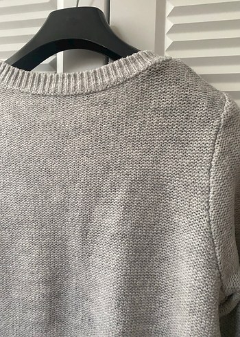 Gri Örgü Kadın Kazak - Görsel 8