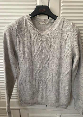 Gri Örgü Kadın Kazak - Görsel 4