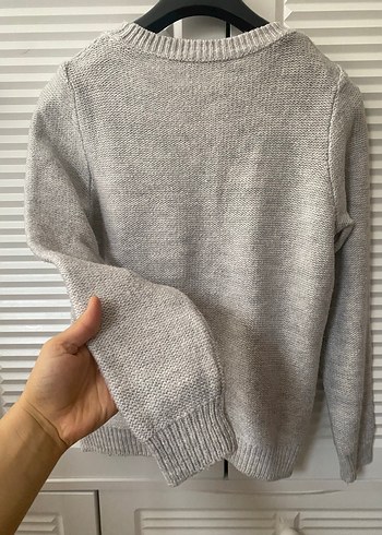 Gri Örgü Kadın Kazak - Görsel 7