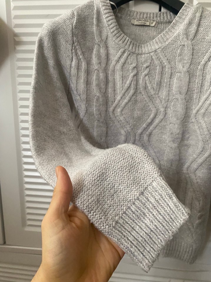 Gri Örgü Kadın Kazak - Görsel 2