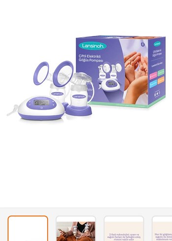 Lansinoh Çiftli Elektrikli Göğüs Pompası Mor