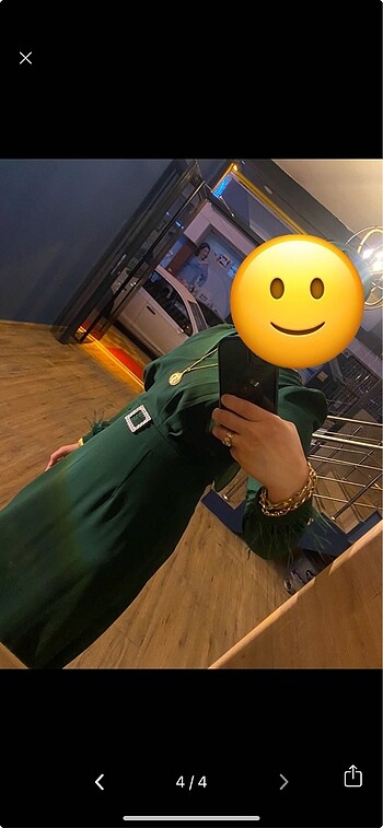 l Beden Zümrüt yeşili abiye elbise
