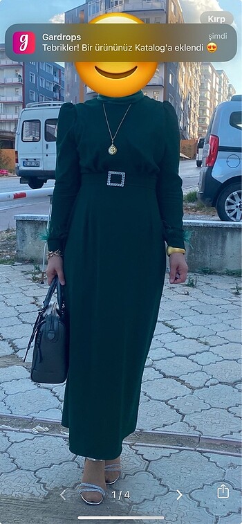 Henna Gelinlik Zümrüt yeşili abiye elbise