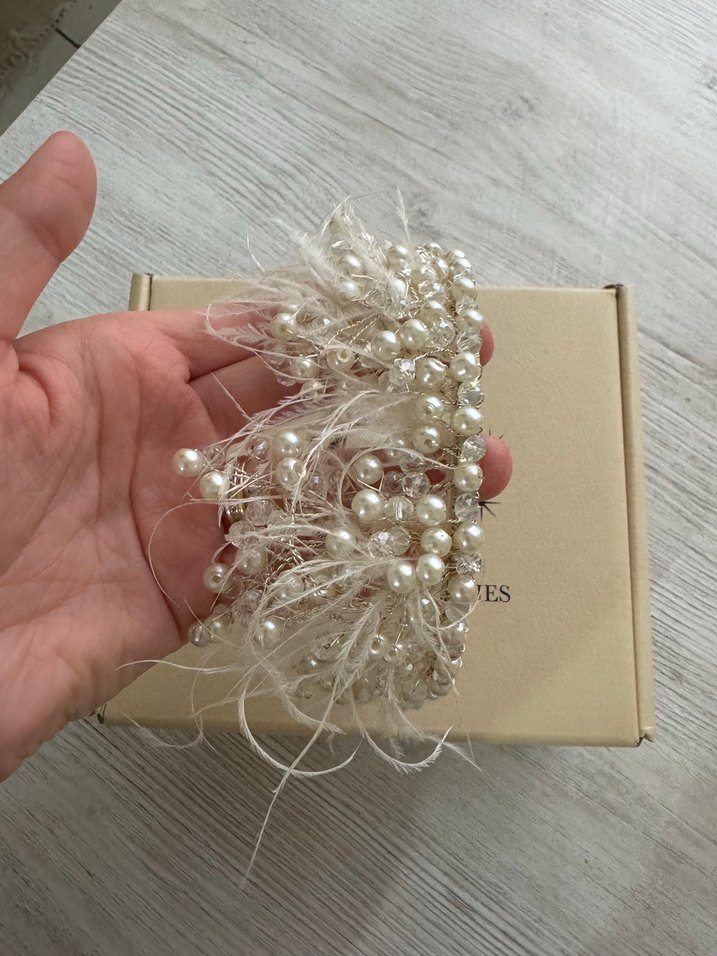 Beyaz Gelin Saç Aksesuarı - Görsel 3