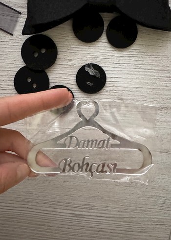 Siyah Damat Bohçası Düğün Aksesuarları Seti - Görsel 5