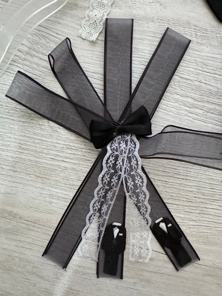 Siyah Damat Bohçası Düğün Aksesuarları Seti - Görsel 3