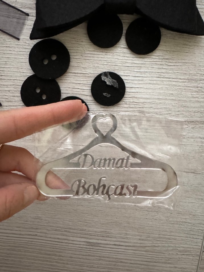 Siyah Damat Bohçası Düğün Aksesuarları Seti - Görsel 5