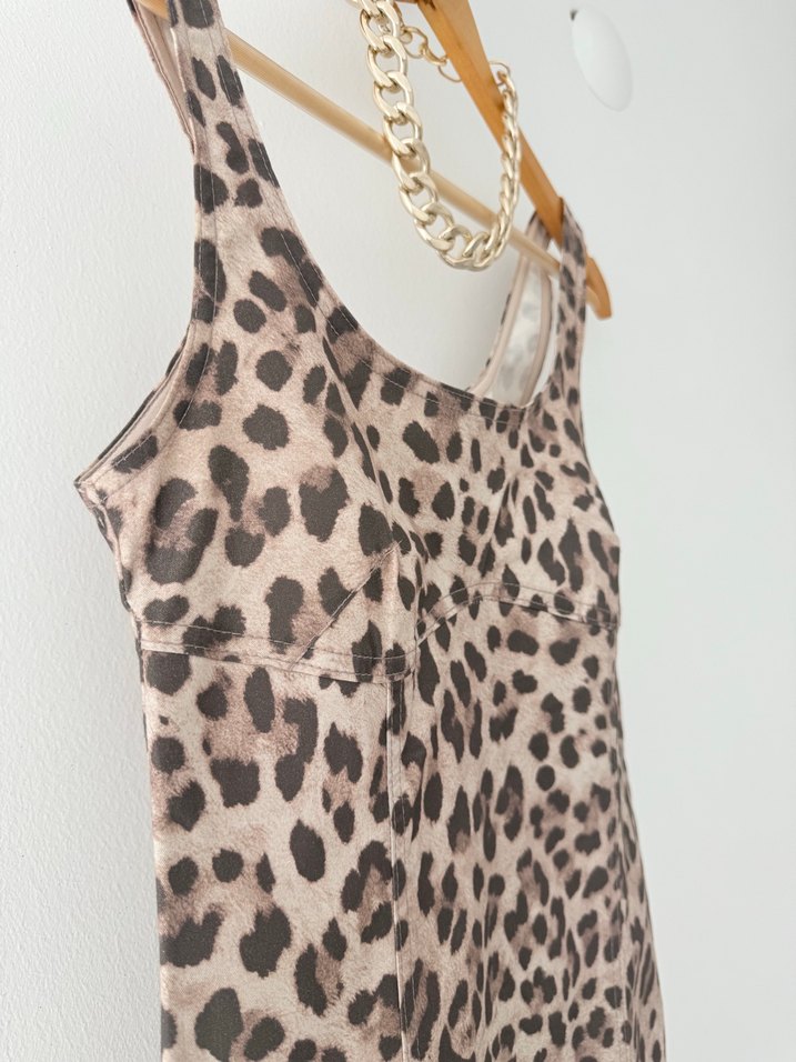 Leopar kalem elbise - Görsel 3