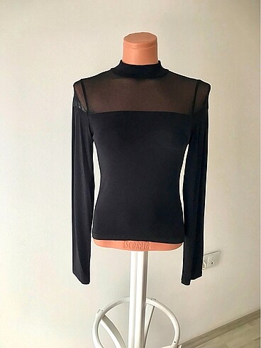 Tül detay bluz - Görsel 3