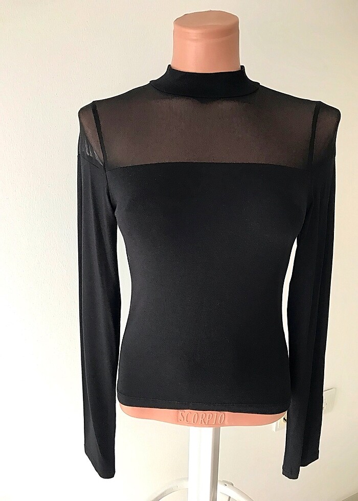 Tül detay bluz - Görsel 4