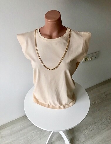 Zincir detaylı bluz - Görsel 6