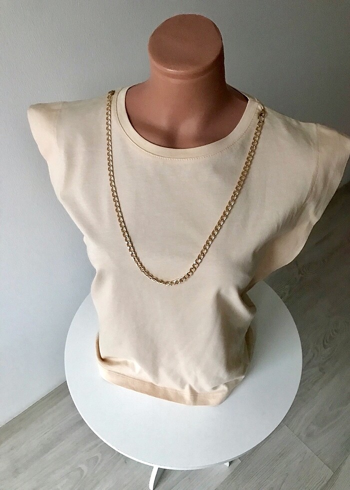 Zincir detaylı bluz - Görsel 2