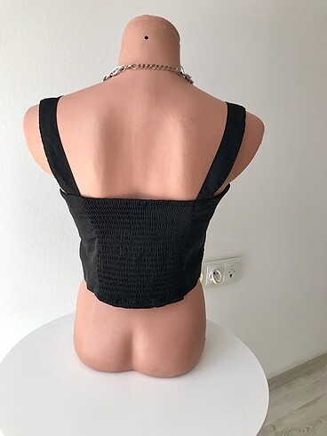 m Beden Fermuarlı crop bluz