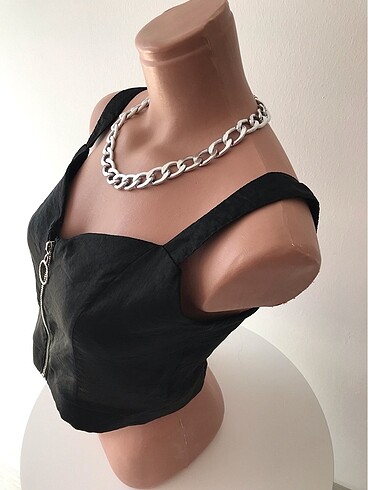Diğer Fermuarlı crop bluz