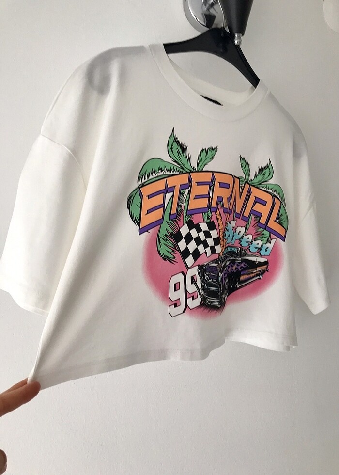 Baskılı crop tişört - Görsel 2