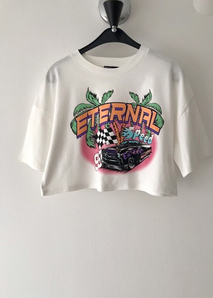 Baskılı crop tişört - Görsel 3