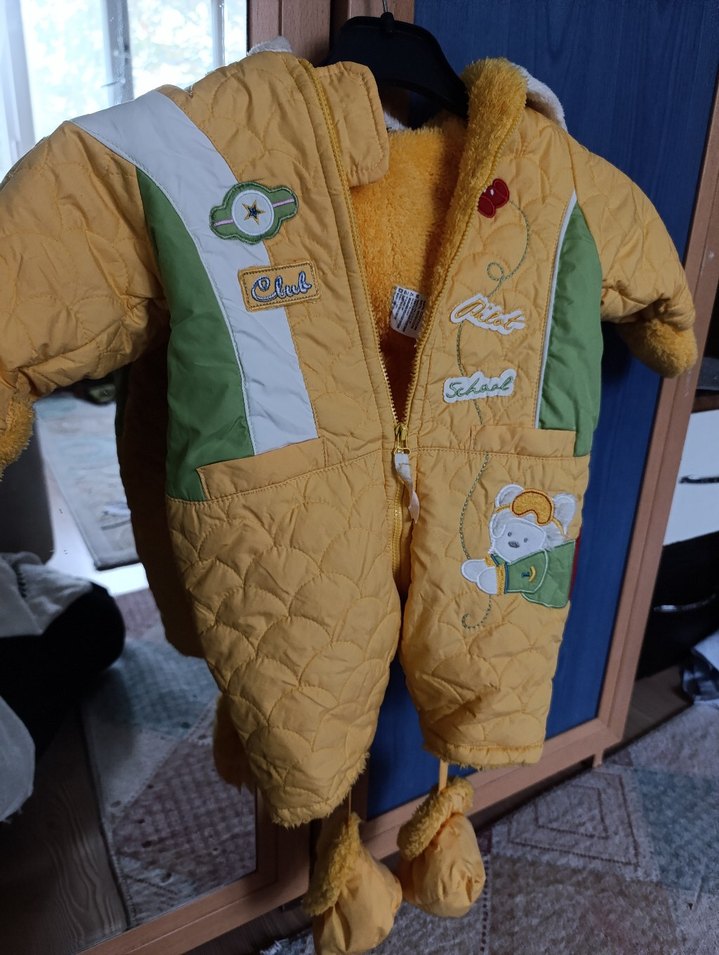 Sarı Nakışlı Bebek Kayak Tulumu - Görsel 2